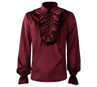 Chemise pour homme Renaissance médiévale pirate tops victorien steampunk gothique renaissance chemisier homme Renaissance steampunk victorien manches longues col jabot médiéval pirate chemise tops, 01