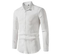 Chemise pour Homme Solid Manches Longues/Courte Slim Fit Mode Oeil de Poulet à Lacets à Col en V pour Hommes Chemise à Manches Vintage Ample