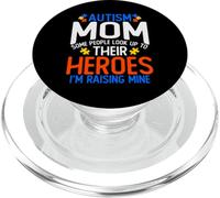 Chemise pour Maman autisme avec Inscription « Some People Look Up to Their Heroes » PopSockets PopGrip pour MagSafe