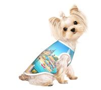 Chemise pour petit chien « A Joyful Holiday by The Seaside », chemise douce et respirante pour chiens, chats, garçons, filles, animaux de compagnie, convient pour les petits animaux de compagnie
