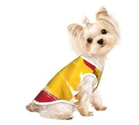 Chemise pour petit chien, motif drapeau de l'Espagne, chemise douce et respirante pour chiens, chats, garçons, filles, animaux de compagnie, convient pour les petits animaux de compagnie