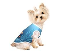 Chemise pour petit chien motif monde sous-marin dessin animé, chemise douce et respirante pour chiens, chats, garçons et filles, convient pour les petits animaux de compagnie