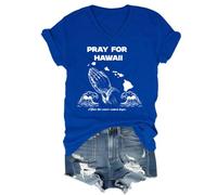 Chemise « Pray for Hawaii After The Wave Comes Hope », T-shirt d'avertissement de tsunami, après la vague vient espoir chemises, Bleu saphir - V, S