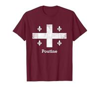Chemise Québec Poutine - Drapeau Québec - Fluer de Lys T-Shirt, Homme, Marron, M