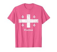 Chemise Québec Poutine - Drapeau Québec - Fluer de Lys T-Shirt, Homme, Rose Chiné, XXL