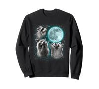 Chemise raton laveur 3 ratons laveurs hurlant à la lune drôle bizarre maudit Sweatshirt