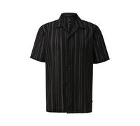 Chemise rayÃ©e col revers coupe dÃ©contractÃ©e QS Noir 2XL