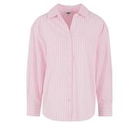 Urban Classics Chemise oversize rayée manches longues Rose S Femme