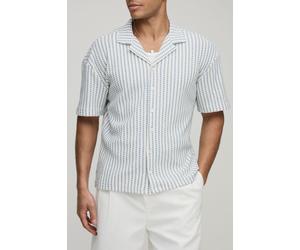 Chemise rayée à motif jacquard homme - bleu - S, bleu