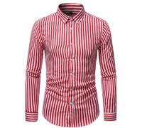 Chemise rayée décontractée et élégante à manches longues pour homme, chemise boutonnée, coupe régulière, chemise à manches longues pour homme, chemise décontractée rayée, haut boutonné, rayures