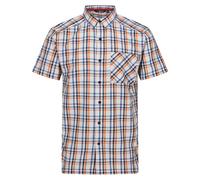 Regatta Mindano VIII Chemise à Manches Courtes pour Homme, Carreaux Bleu Roi/Kaki, S