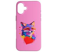 Chemise Renard - Motif tête de Renard colorée et cœur Coque pour iPhone 16 Plus