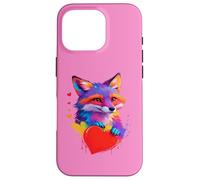 Chemise Renard - Motif tête de Renard colorée et cœur Coque pour iPhone 16 Pro