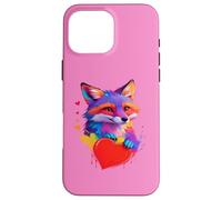Chemise Renard - Motif tête de Renard colorée et cœur Coque pour iPhone 16 Pro Max