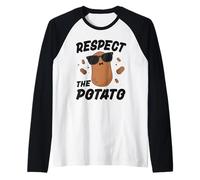 Chemise Respect The Potato pour Enfants, garçons, Hommes, légumes Amusants Manche Raglan