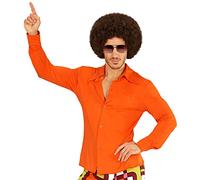 Chemise rétro des années 70 avec et sans motif disco pour homme Costume de bataille soixante-dix, taille : L/XL, couleur : orange
