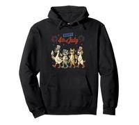 Chemise rétro drôle animal américain Happy 4 juillet chien chat oie Sweat à Capuche