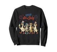 Chemise rétro drôle animal américain Happy 4 juillet chien chat oie Sweatshirt