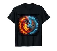 Chemise rétro en Forme de cœur de Loup âme d'un Dragon T-Shirt