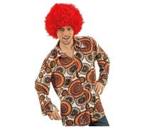 CHEMISE RÉTRO PSYCHÉDÉLIQUE HOMME S Orange, Cuivre, Mandarine S