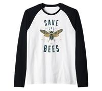 Chemise rétro Save The Bees Apiculteur Apiary Jour de la Terre Manche Raglan