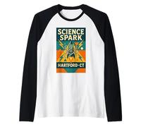 Chemise rétro Science Spark Rocket STEM Hartford Festival CT Manche Raglan
