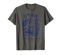 Chemise Retro State Utah Est 1896 Zion Salt Lake Red Rocks T-Shirt