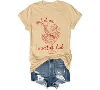 Chemise rétro unisexe avec languette « Put It On Santas » pour cocktail, Noël, kaki, S