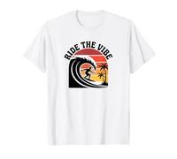 Chemise Ride The Vibe T-Shirt Graphique Cool Retro Surf Wave Sunset T-Shirt
