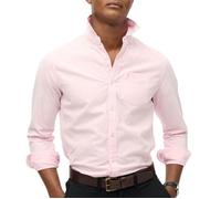 Superdry Cotton Oxford Long Sleeve Shirt Rose L Homme
