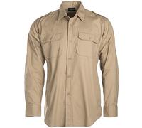 Chemise Safari Manches Longues Kaki Beige S-3XL de Sable 1/1 Bras Ripstop Coton