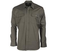 Chemise Safari Manches Longues Vert Olive XS-3XL de US Shirt Champ Ripstop Coton
