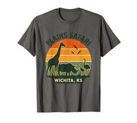 Chemise Safari rétro Wichita KS Girafe Rhino Autruche T-Shirt