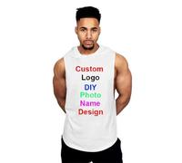 Chemise sans Manches pour Hommes, Logo Personnalisé, Débardeur À Capuche, Impression Graphique, Entraînement Physique, Respirant Color3,L