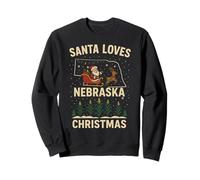 Chemise Santa Nebraska NE Sleigh Ride Holiday Lights T-Shirt Sweatshirt