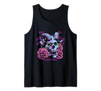 Chemise satanique Satan Baphomet Tête de Mort et Roses Occulte Sataniste Débardeur