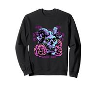 Chemise satanique Satan Baphomet Tête de Mort et Roses Occulte Sataniste Sweatshirt