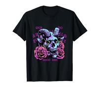 Chemise satanique Satan Baphomet Tête de mort et roses Occulte Sataniste T-Shirt