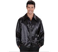 Chemise Satinée Noire Homme Xl Noir