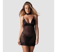 Chemise Sexy Minimal Avec Armature, String Et Choker Donarella Obsessive