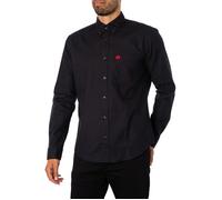 HUGO Chemise Slim boutonnée en coton Oxford lavé - Style Evito, 50479302 Noir L