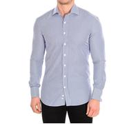 Chemise slim manches longues col revers THYM5-SLIM homme-Rayures bleu-blanc 38