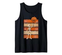 Chemise Squelette Ballon Halloween Citrouille rayé Mignon rétro Débardeur
