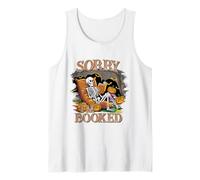 Chemise Squelette « Sorry I'm Booked » avec écusson Citrouille et fantôme d'automne Débardeur