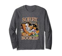 Chemise Squelette « Sorry I'm Booked » avec écusson Citrouille et fantôme d'automne Manche Longue