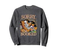 Chemise Squelette « Sorry I'm Booked » avec écusson Citrouille et fantôme d'automne Sweatshirt