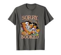 Chemise Squelette « Sorry I'm Booked » avec écusson Citrouille et fantôme d'automne T-Shirt