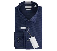 Chemise structurÃ©e slim Michael Kors Dobby Bleu 40
