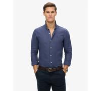 Superdry Sd Embroidered Vacation Linen Long Sleeve Shirt Bleu XL Homme