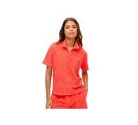 Superdry Country Club Towelling Short Sleeve Shirt Orange L Femme